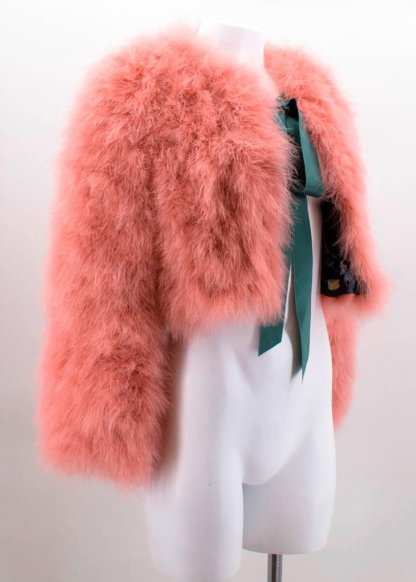Erdem Ives Cropped Marabou Jacket (Size: US 6/S) For Sale 4