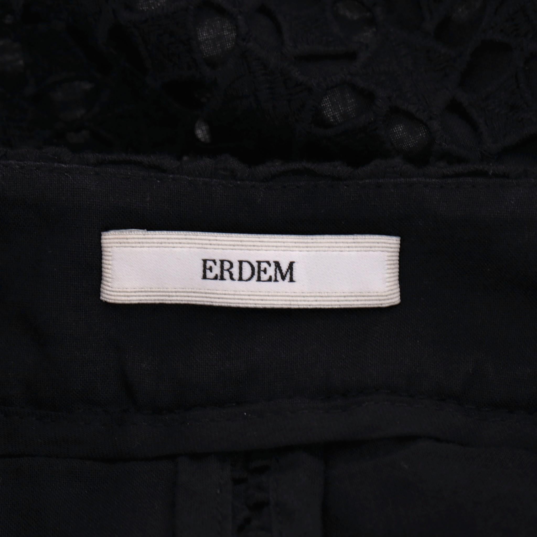 Women's Erdem Laser-Cut Cotton Wide Capri Trousers For Sale