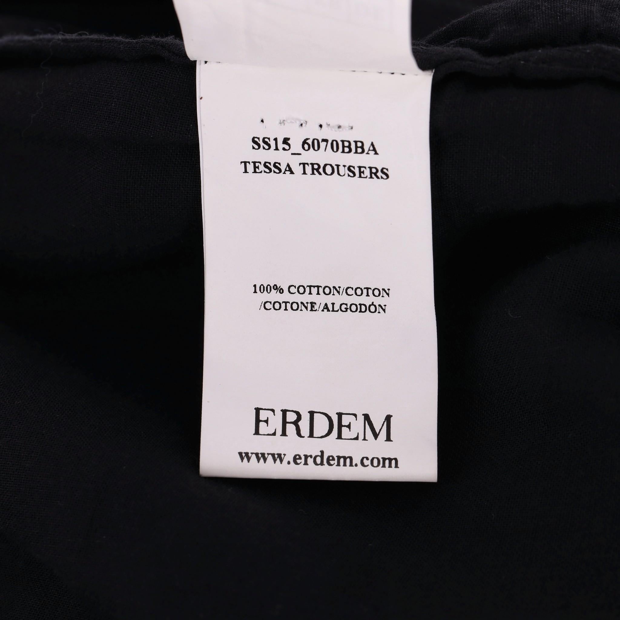 Erdem Laser-Cut Cotton Wide Capri Trousers For Sale 2