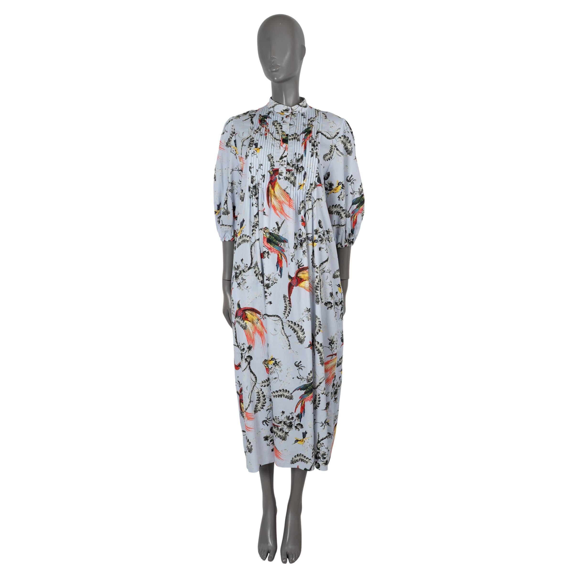 ERDEM light blue cotton 2021 FLORAL POPLIN MAXI Dress 8 XS For Sale
