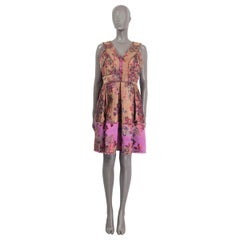 ERDEM lilac FABIENNE FRINGED JACQUARD Sleeveless Shift Dress S