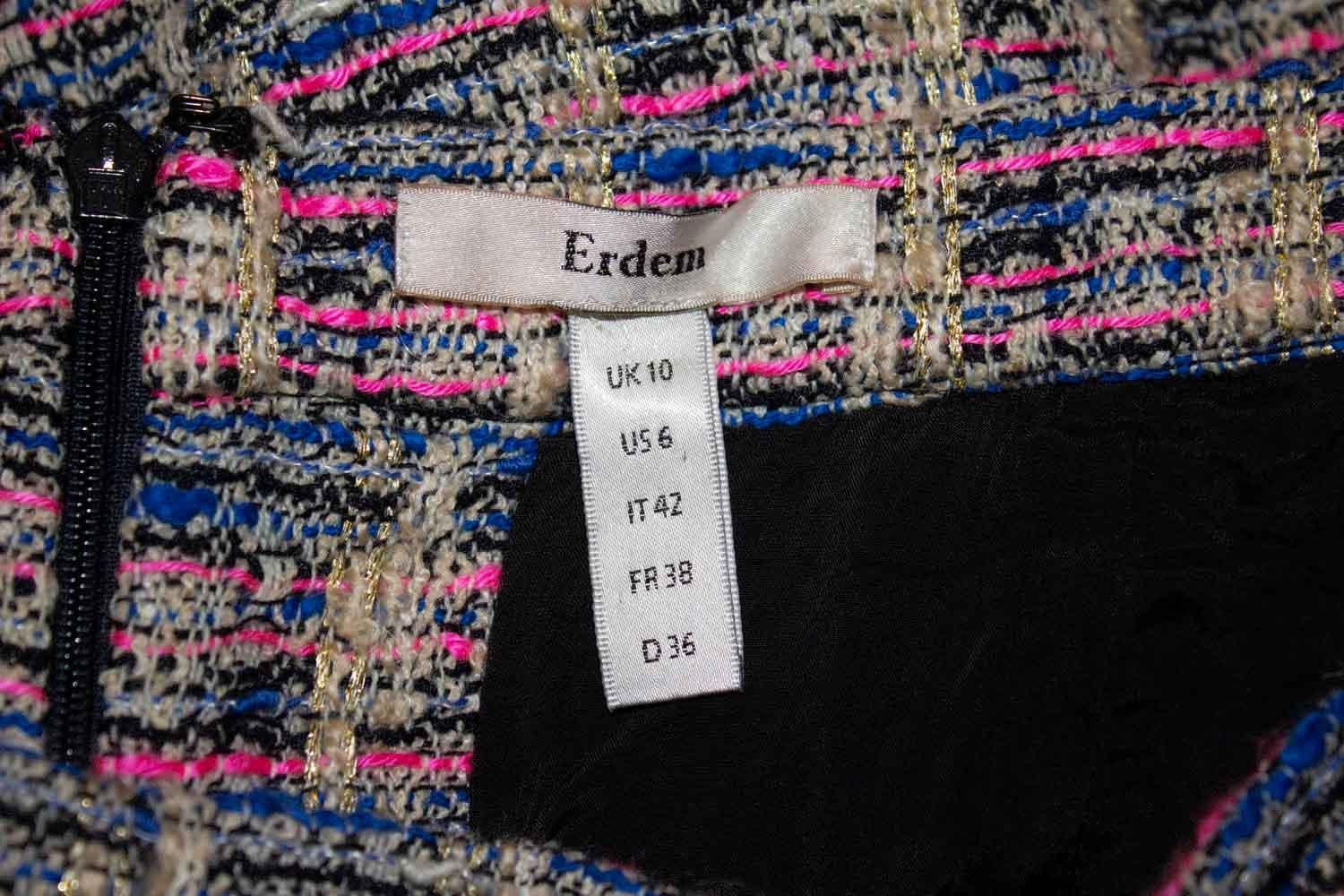 Women's Erdem Multi Colour Boucle Skirt For Sale