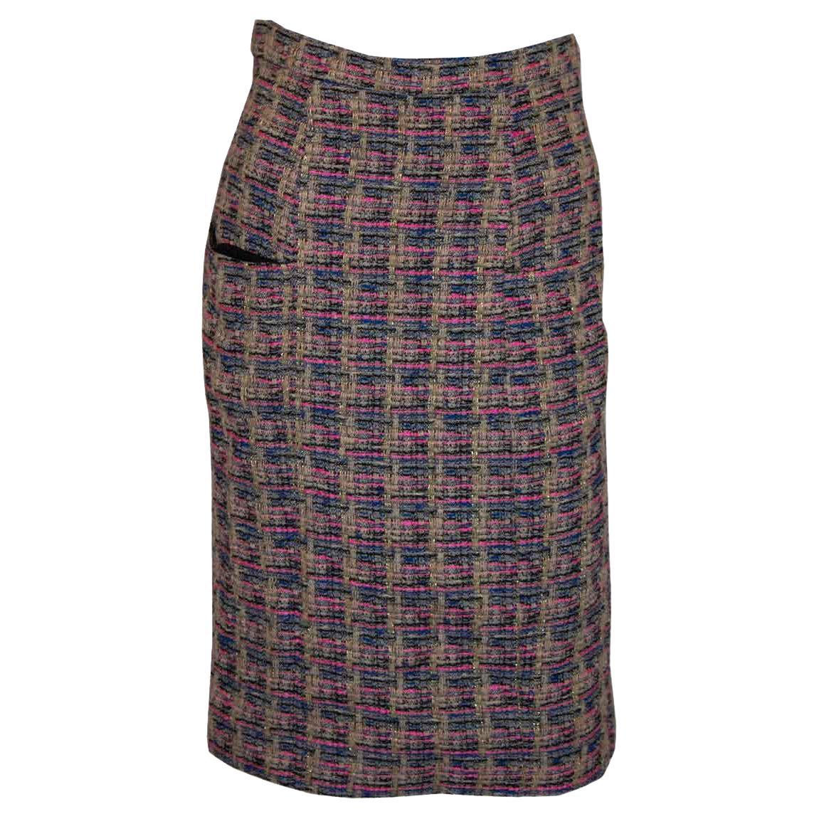 Erdem Multi Colour Boucle Skirt For Sale