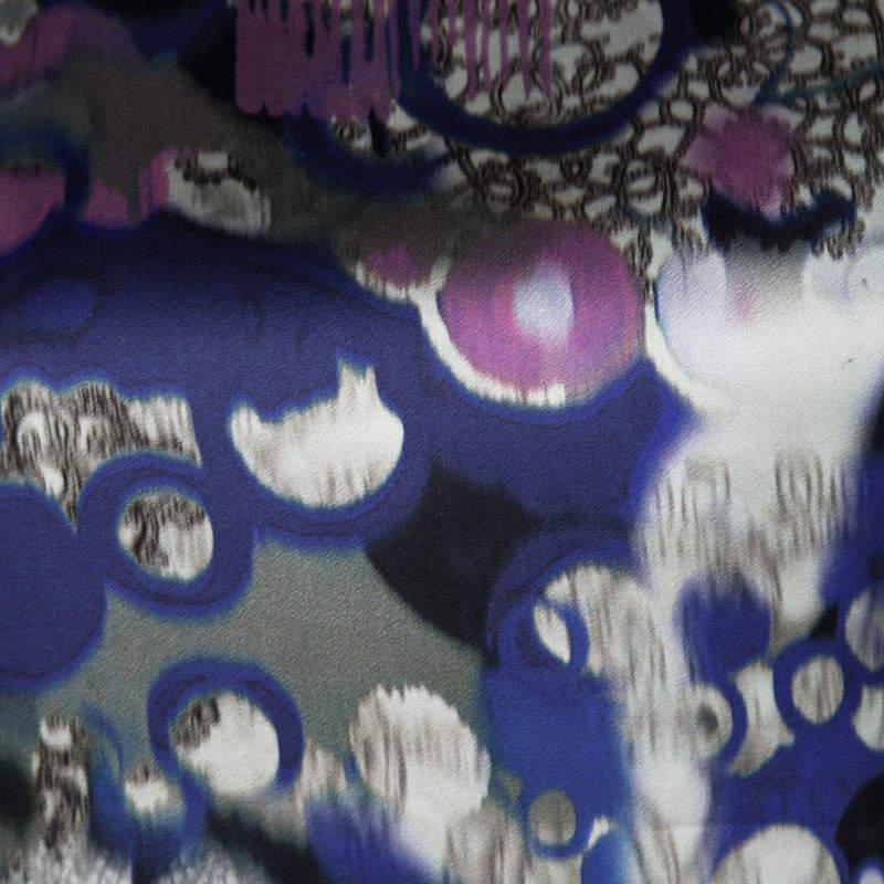 Women's Erdem Multicolor Digital Printed Silk Sleeveless Dress M For Sale