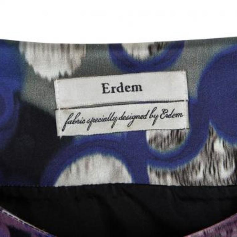 Donna Erdem, abito senza maniche in seta stampata digitale multicolor M. in vendita
