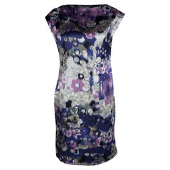 Erdem Mehrfarbig Digital bedrucktes ärmelloses Kleid aus Seide M