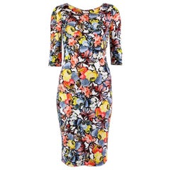 ERDEM multicolor viscose FLORAL WILHEMINA Sheath Dress 14 XL