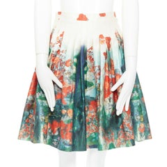 ERDEM multicolour silk watercolour floral bell-shaped high-waist short skirt UK8