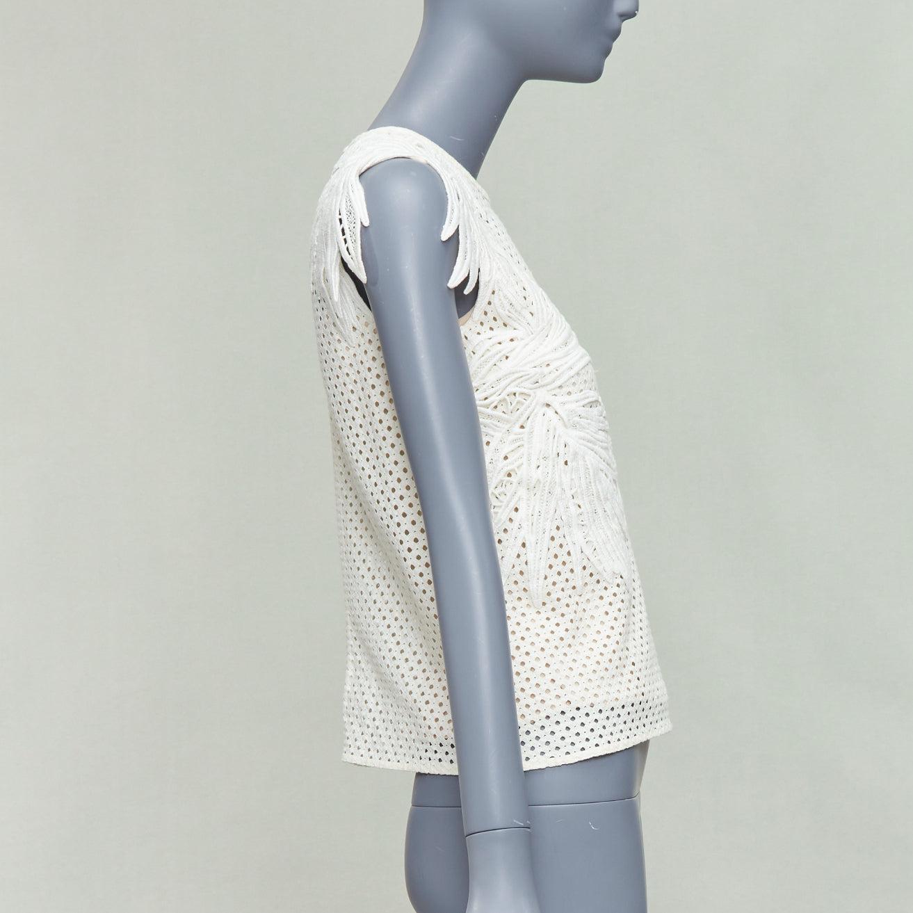 ERDEM Naomi cream lace overlay applique top beige silk lining UK10 M In Good Condition In Hong Kong, NT