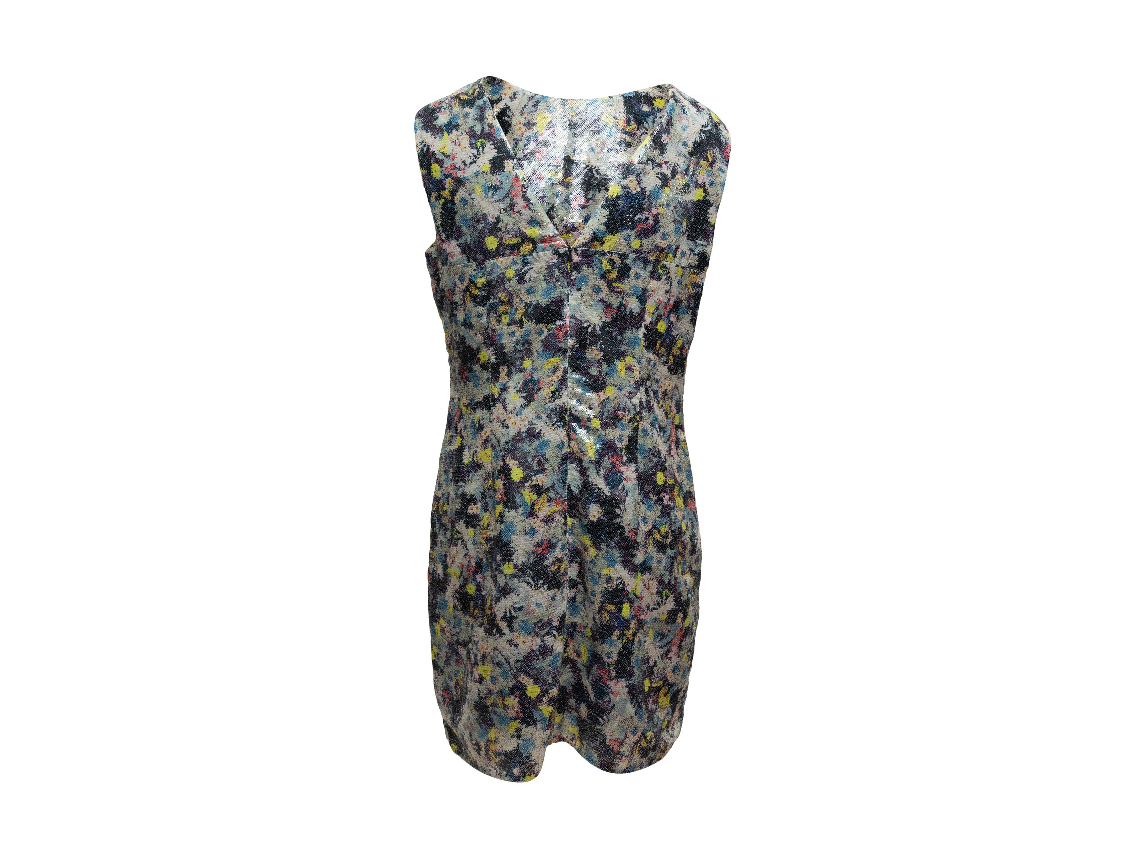 Gray Erdem Navy & Multicolor 'Frula' Sequined Dress