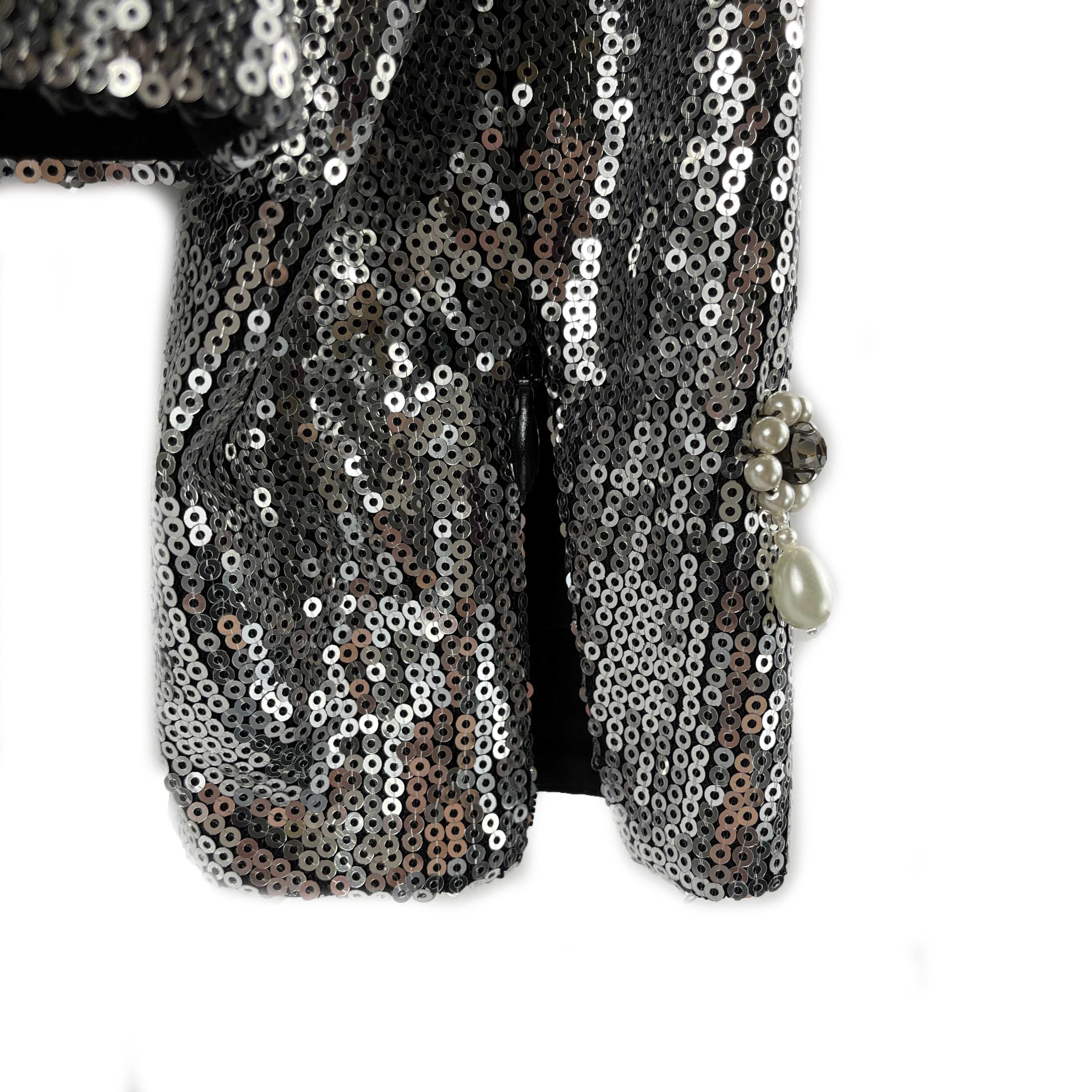 Erdem - New w/ Tags - Tonya Sequin Embellished Long Sleeve - UK 6 US 2 - Top 5