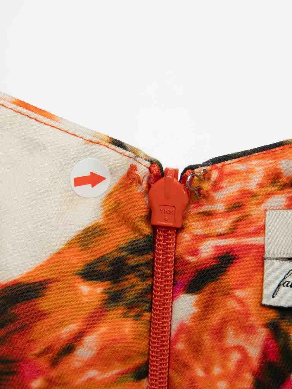 Mini robe à motif abstrait orange Erdem Taille L Excellent état - En vente à London, GB