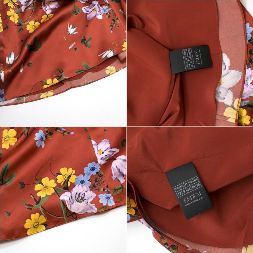  Erdem Osiris Printed Silk Dress - Size US 8 For Sale 1