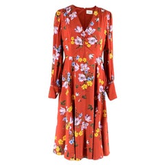  Erdem Osiris Printed Silk Dress - Size US 8