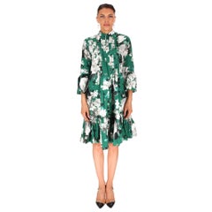 Abito camicia con stampa floreale e pieghe a puntino di Erdem