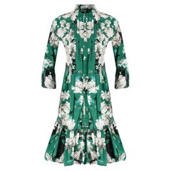 Abito camicia con stampa floreale e pieghe a puntino di Erdem