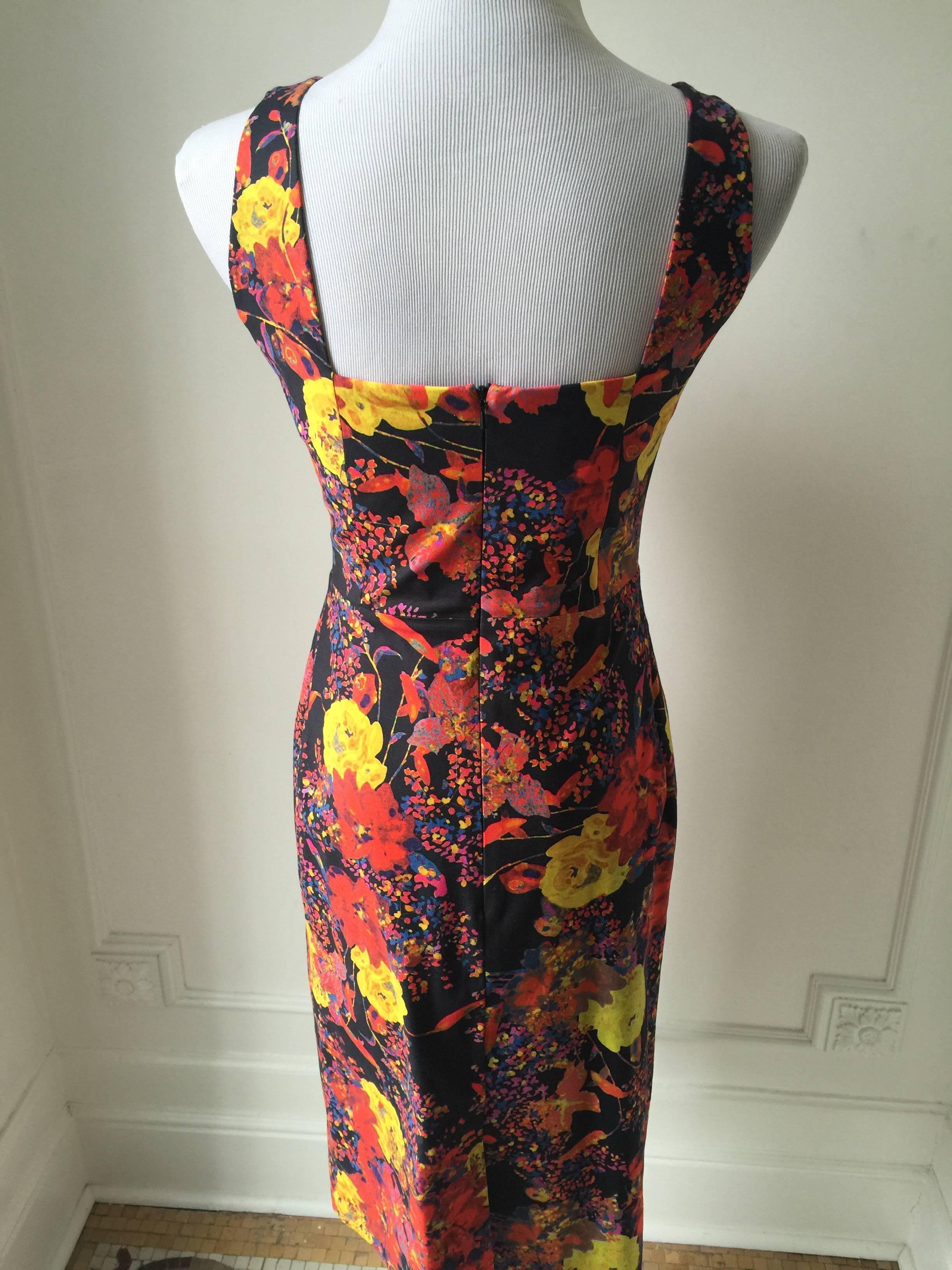 Erdem Fitted Floral Print Dress  In Excellent Condition In Port Hope, ON