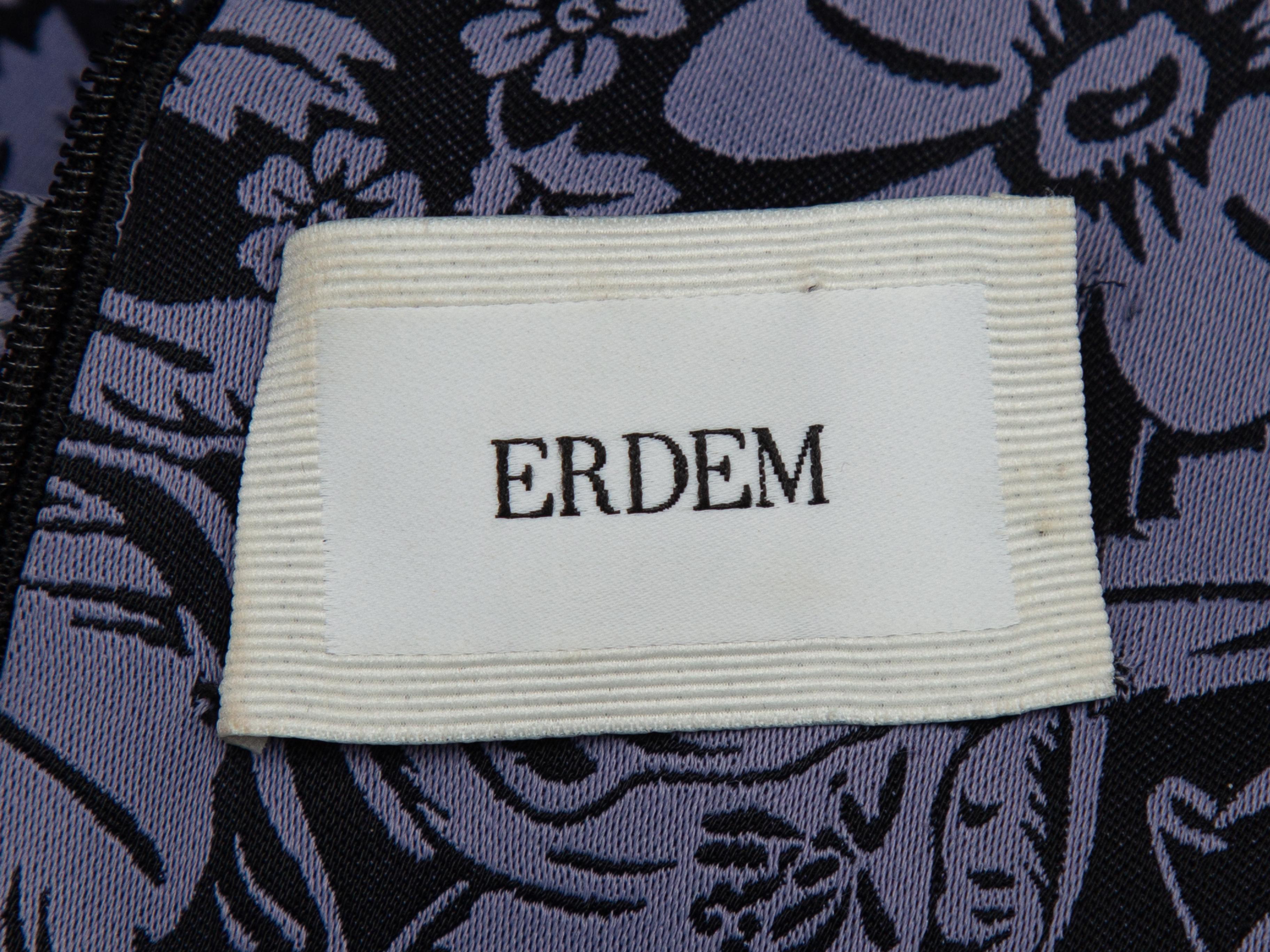 Erdem Purple & Black Kaylee Floral Patterned Dress In Good Condition In New York, NY