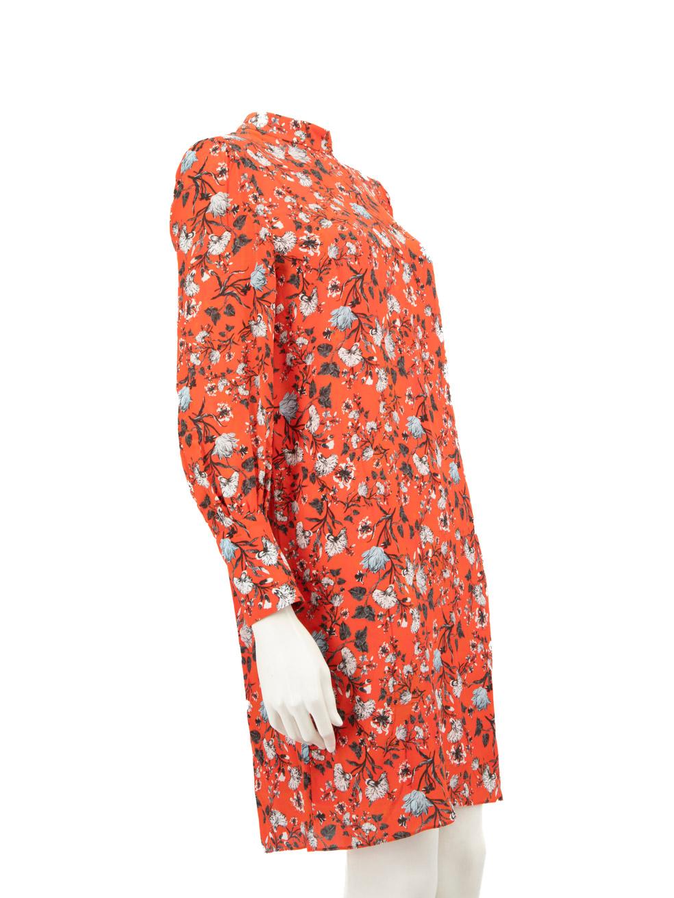 CONDITION is Very good. Hardly any visible wear to dress is evident on this used Erdem designer resale item.
 
 
 
 Details
 
 
 Red
 
 Silk
 
 Dress
 
 Floral print
 
 Knee length
 
 Long sleeves
 
 Buttoned cuffs
 
 Knee length
 
 Mock neck
 
