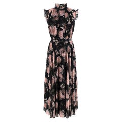 Erdem Roisin Schwarzes geblümtes Fil Coupe Occasion Kleid - US 6