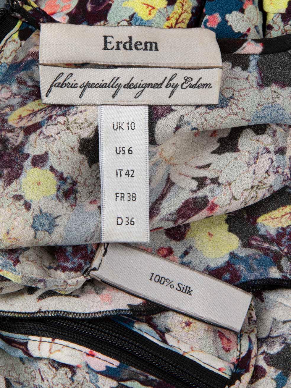 Top in seta con motivo floreale di Erdem taglia M. in vendita 2