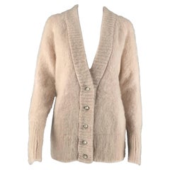 ERDEM Size S Pink Mohair Blend V-Neck Cardigan