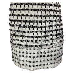 Erdem Tweed Mini Skirt in White Wool