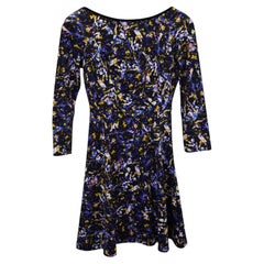 Erdem Vivi Floral Printed Scoop Back Mini Dress in Multicolor Cotton