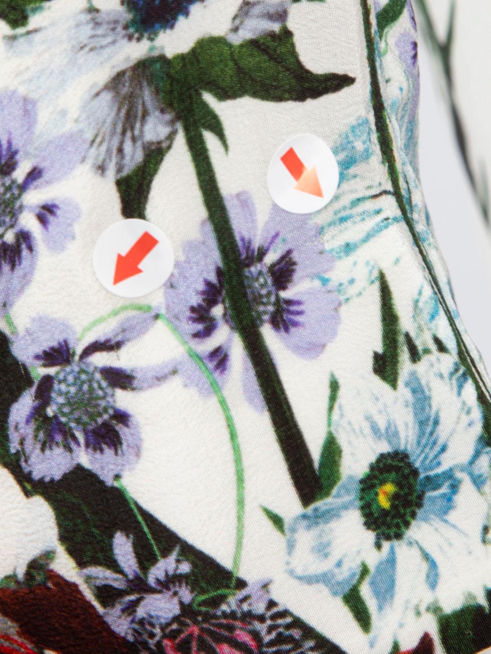 Erdem Weißes knielanges Kleid mit Blumendrucksaum Größe M im Angebot 5