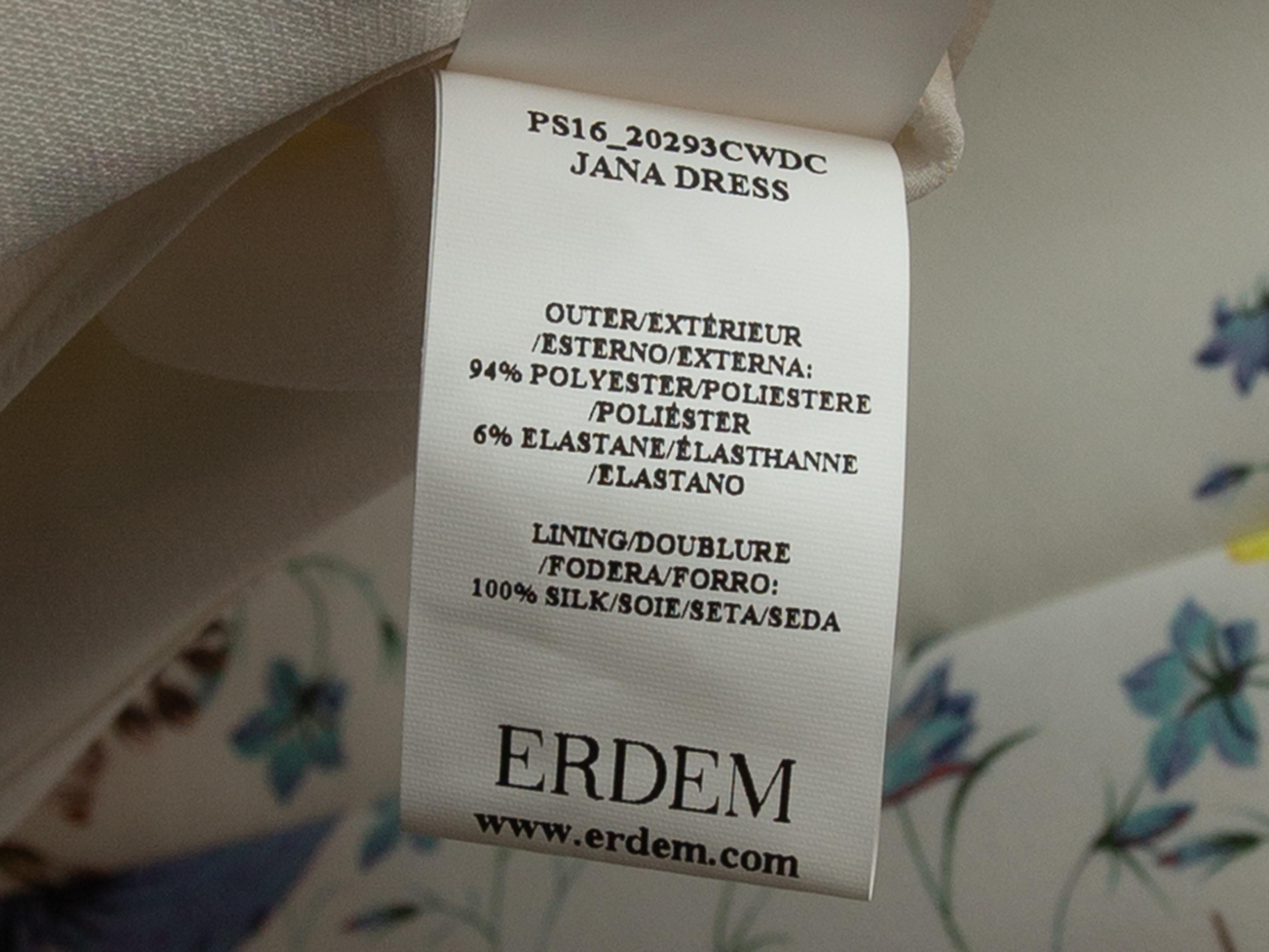 Women's Erdem White & Multicolor Floral Print Dress