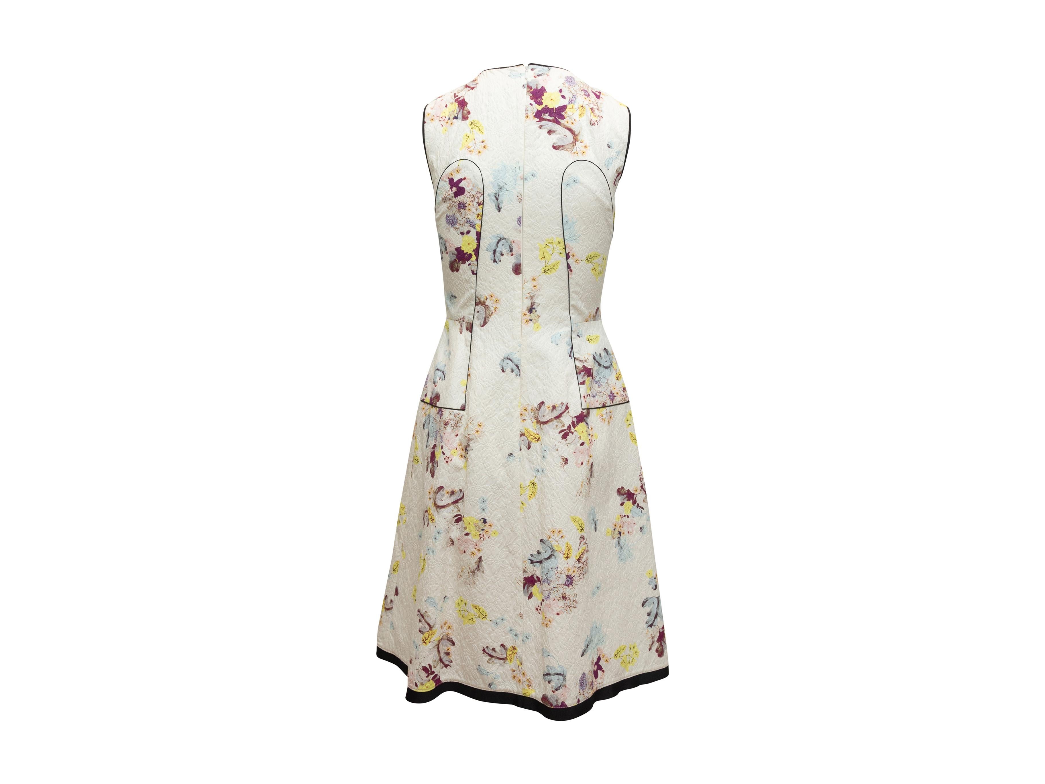 Women's Erdem White & Multicolor Floral Print Sleeveless Dress