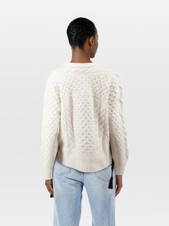 Erdem White Wool Long Sleeves Knit Jumper Size XL