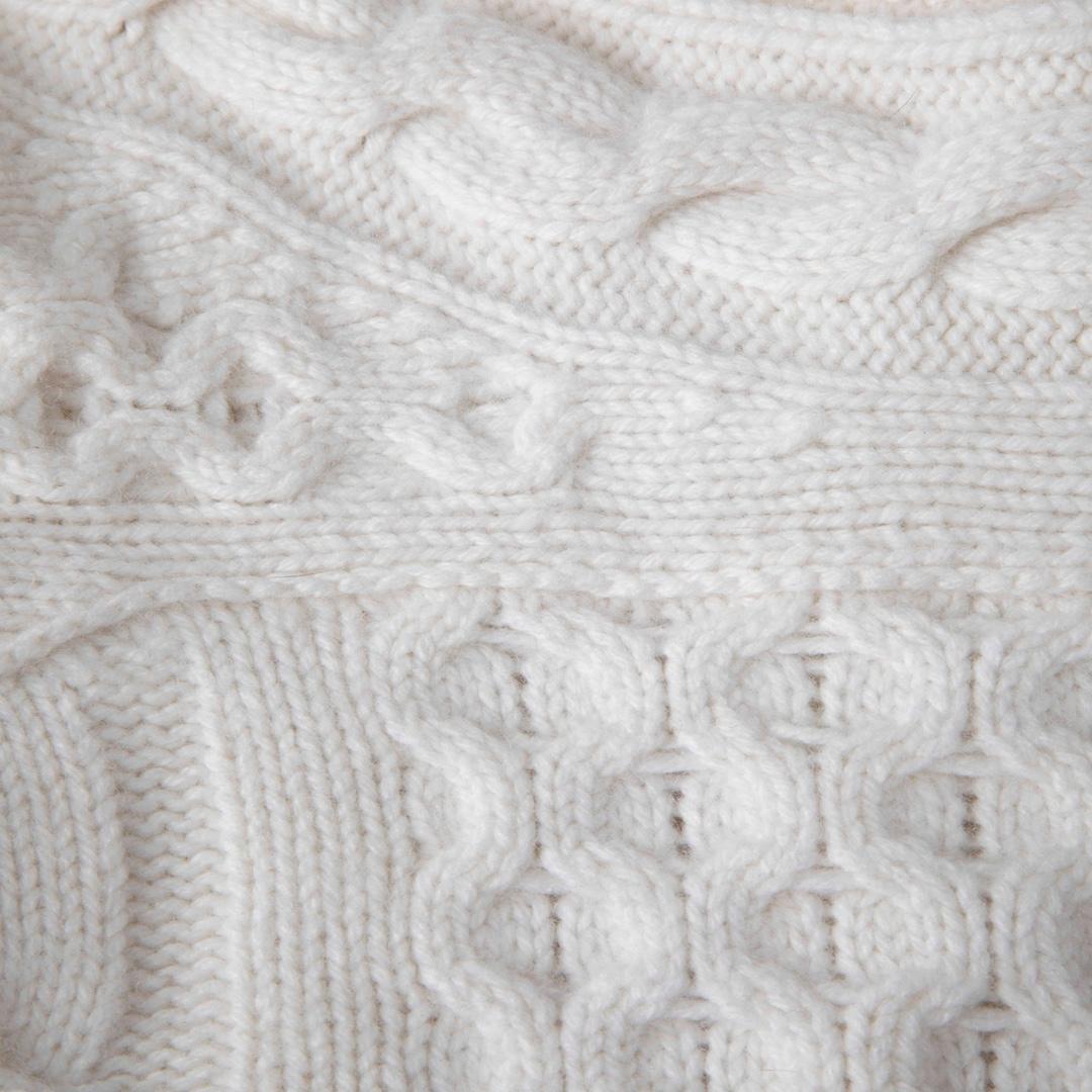 Gris Pull à manches longues en laine blanche d'Erdem Taille XL en vente