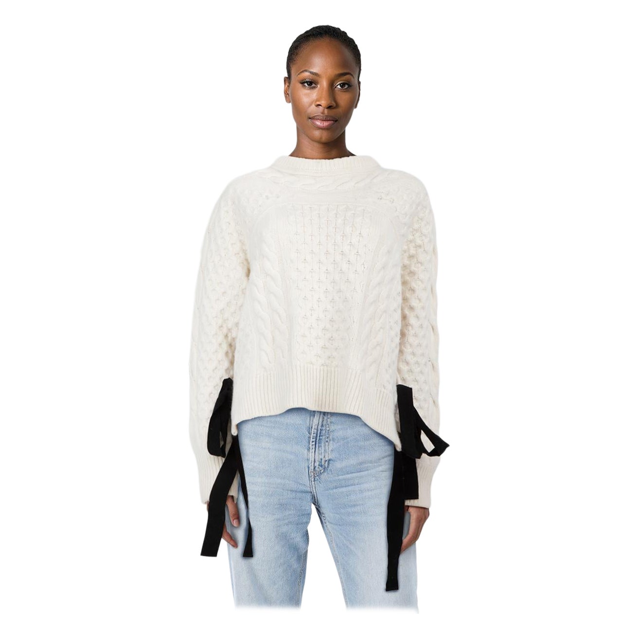 Pull à manches longues en laine blanche d'Erdem Taille XL
