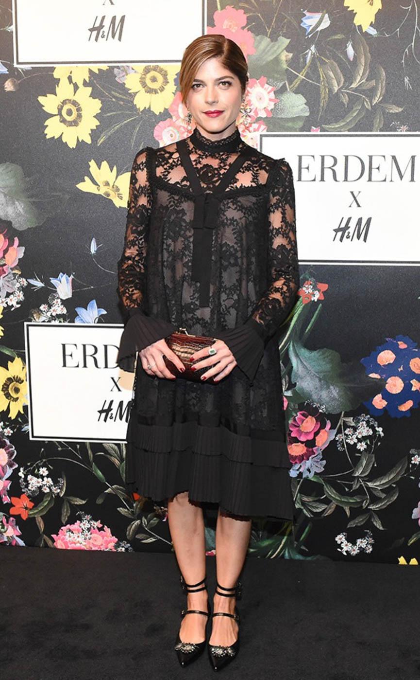 Erdem X H&M, Black, Lace dress with Pleated Cuffs and Hem, 2017 For Sale 4