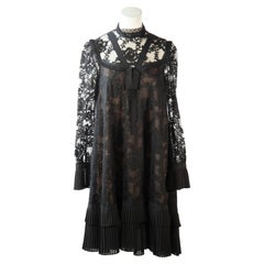 Erdem X H&M, Black, Lace dress with Pleated Cuffs and Hem, 2017