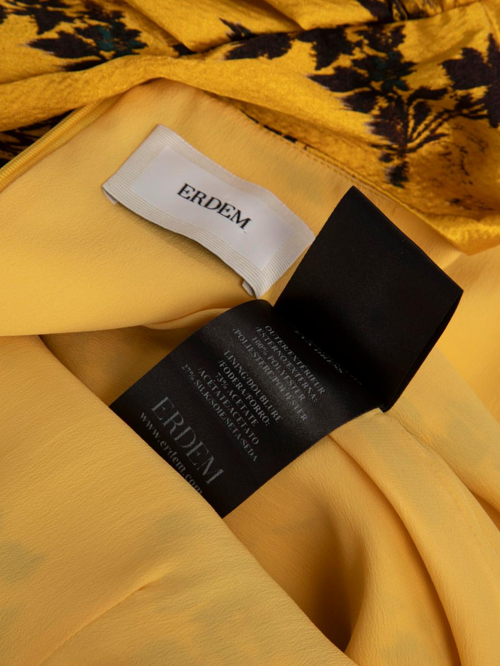 Erdem Yellow Floral Midi Dress Size L 1
