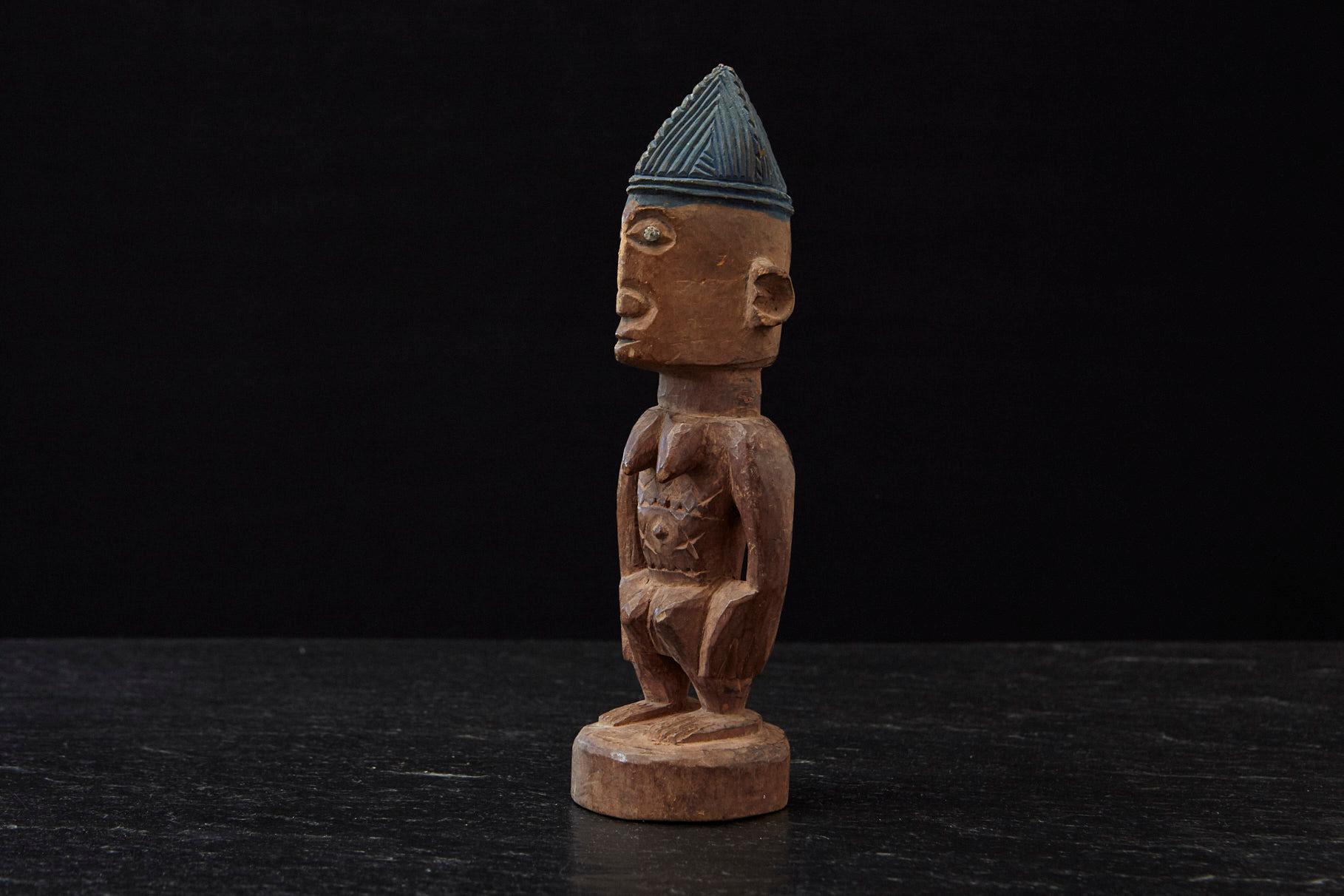 Tribal Ere Ibeji Female Commemorative Figure, Egba, Yoruba People, Nigeria, 20th C For Sale