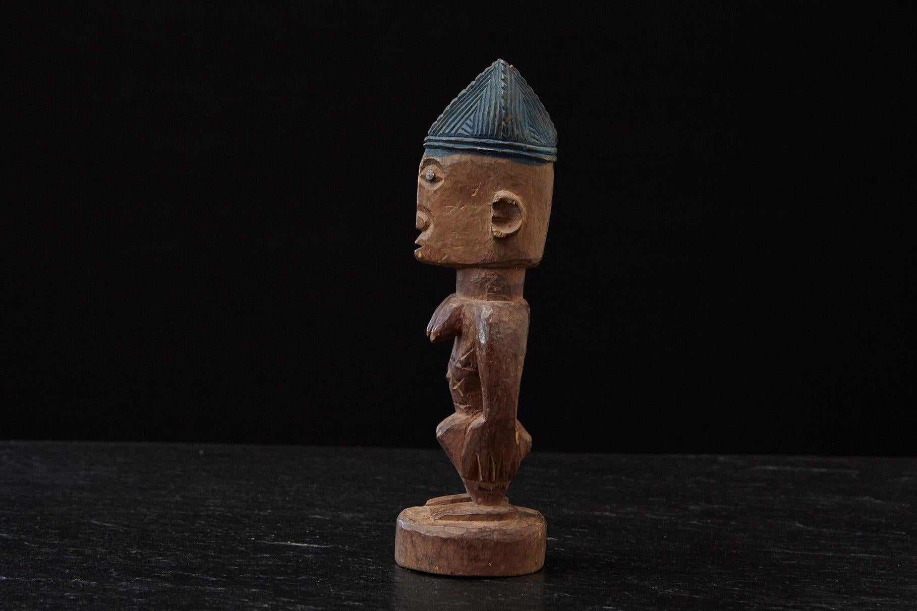 Nigerian Ere Ibeji Female Commemorative Figure, Egba, Yoruba People, Nigeria, 20th C For Sale