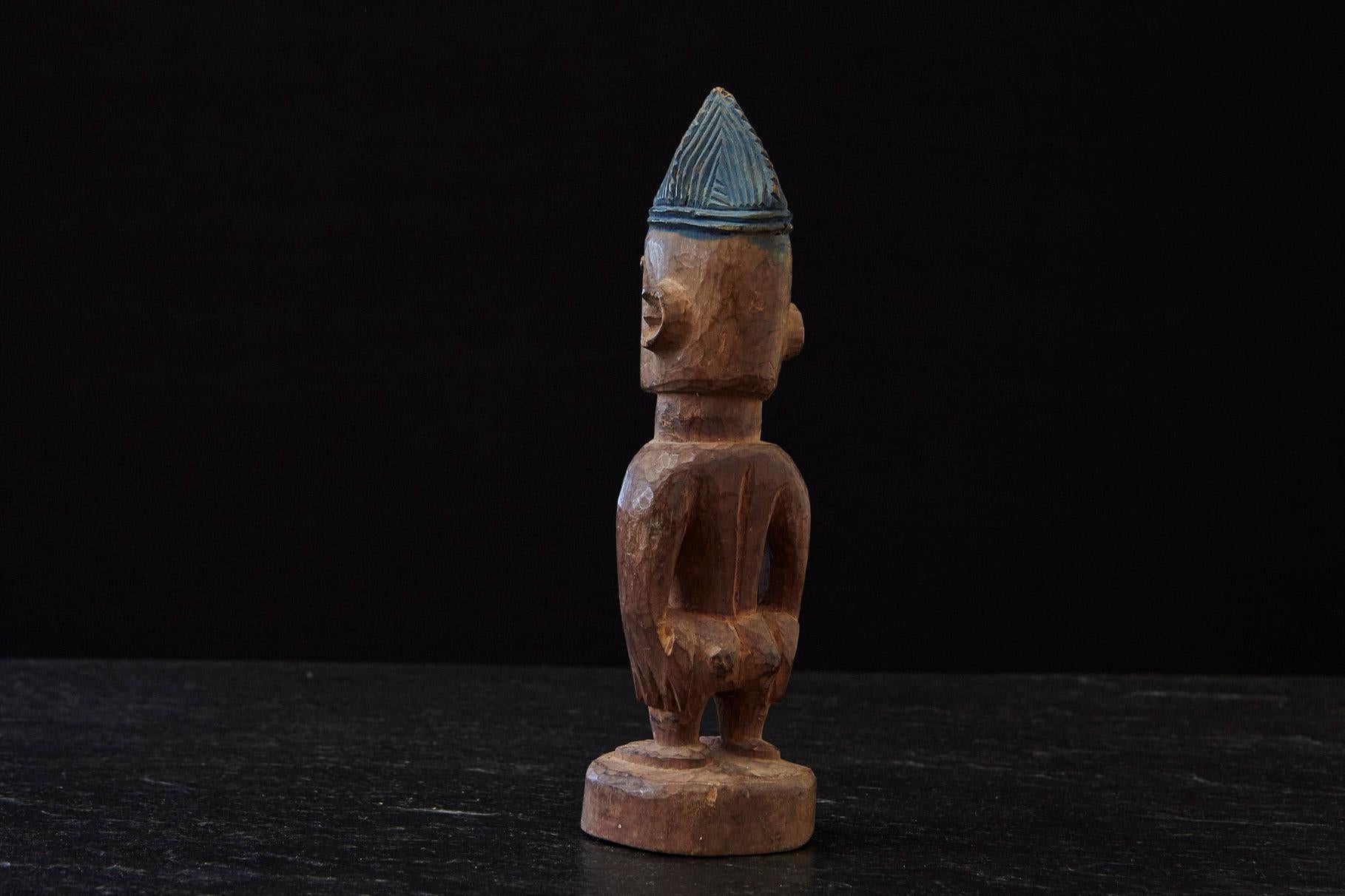 Hand-Carved Ere Ibeji Female Commemorative Figure, Egba, Yoruba People, Nigeria, 20th C For Sale