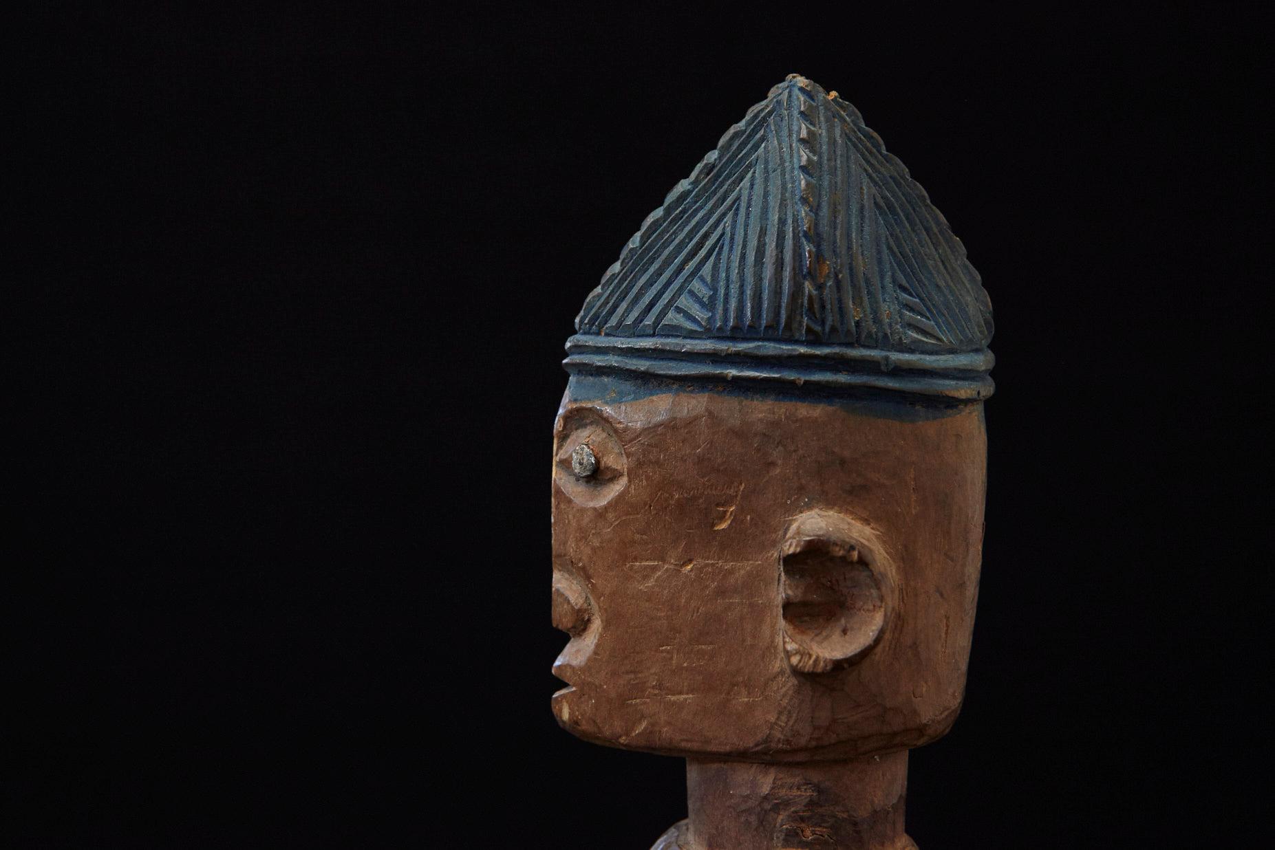 Wood Ere Ibeji Female Commemorative Figure, Egba, Yoruba People, Nigeria, 20th C For Sale