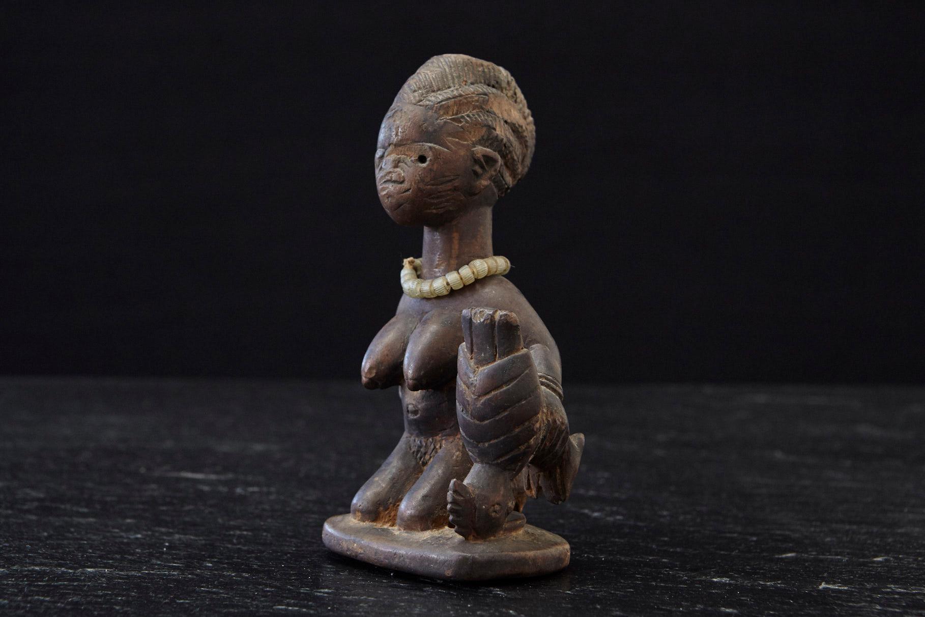 Tribal Ere Ibeji Female Commemorative Figure, Yoruba People, Nigeria, early 20th C For Sale