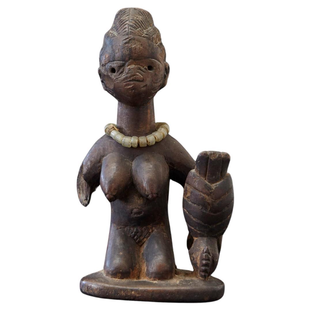 Ere Ibeji Female Commemorative Figure, Yoruba People, Nigeria, early 20th C For Sale