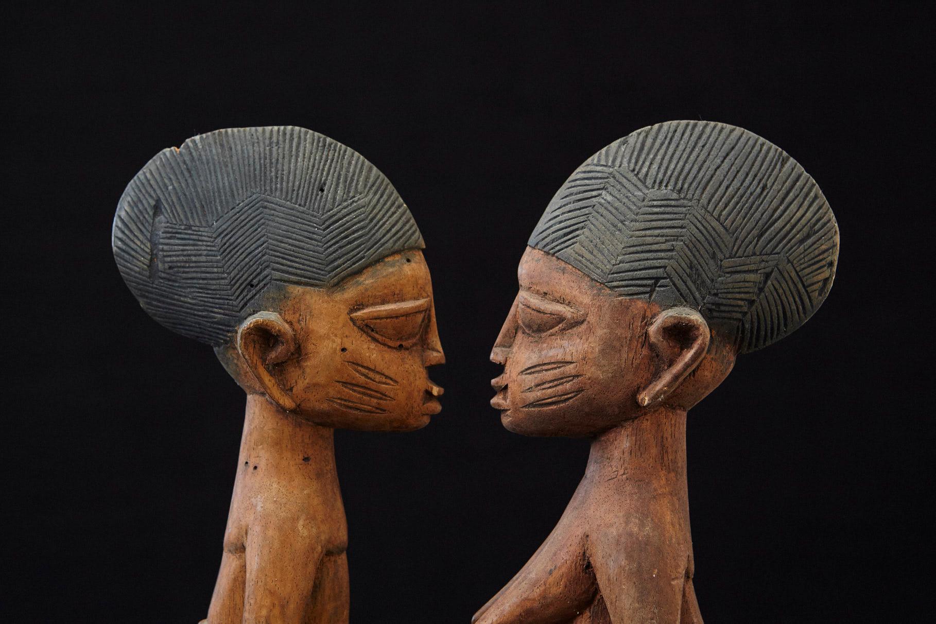 Ere Ibeji Pair of Commemorative Figures, Abeokuta, Yoruba People Nigeria, 20th C For Sale 2