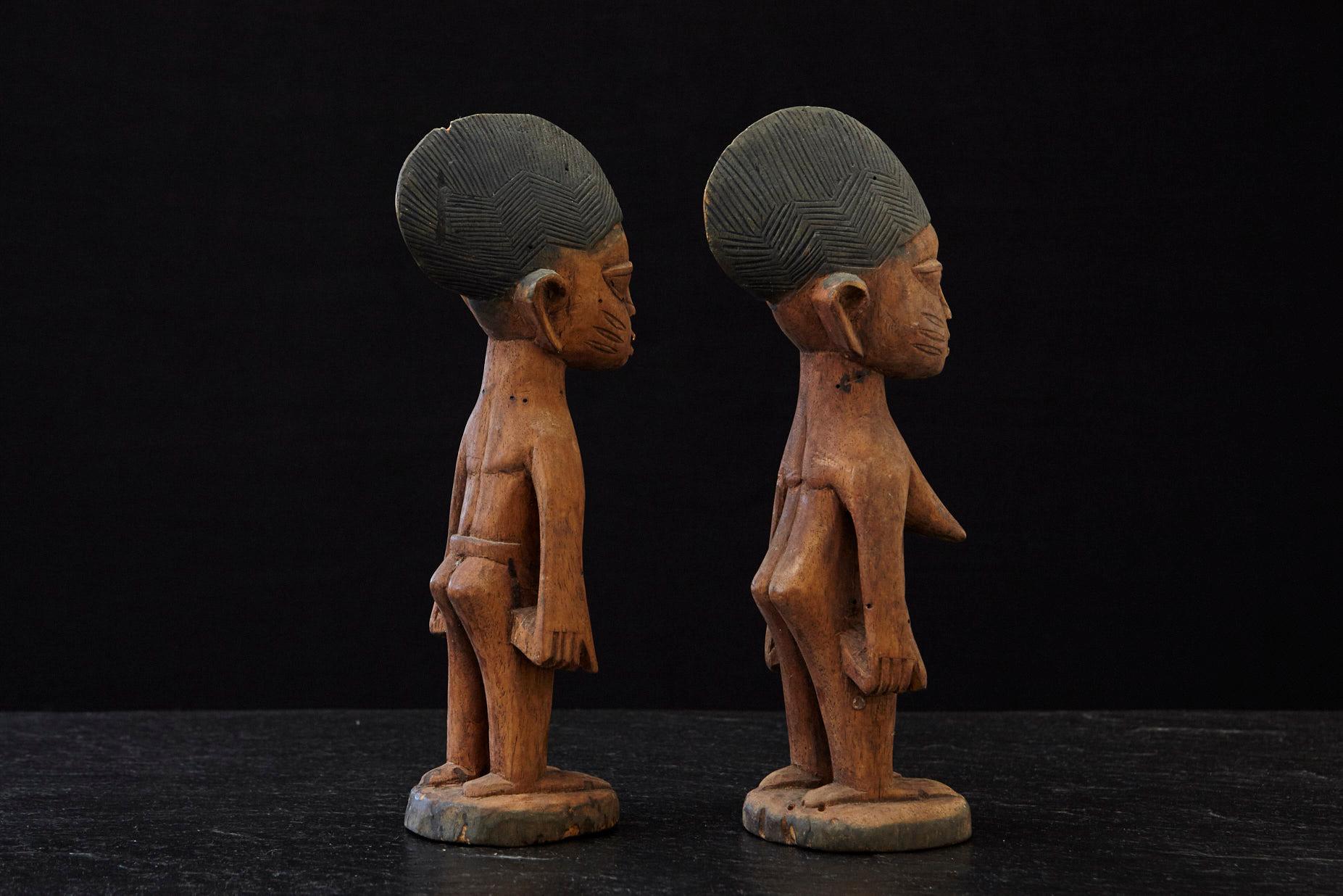 20th Century Ere Ibeji Pair of Commemorative Figures, Abeokuta, Yoruba People Nigeria, 20th C For Sale