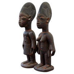 Ere Ibeji Pair of Commemorative Figures, Ife, Yoruba People Nigeria early 20th C