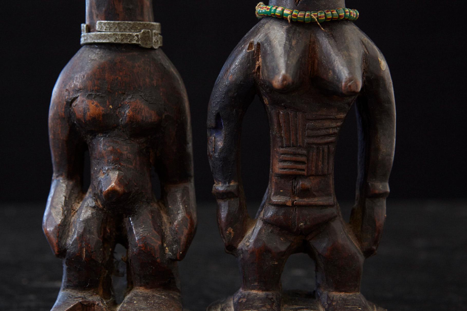 Ere Ibeji Pair of Commemorative Figures, Oyo, Yoruba People Nigeria, late 19th C For Sale 1