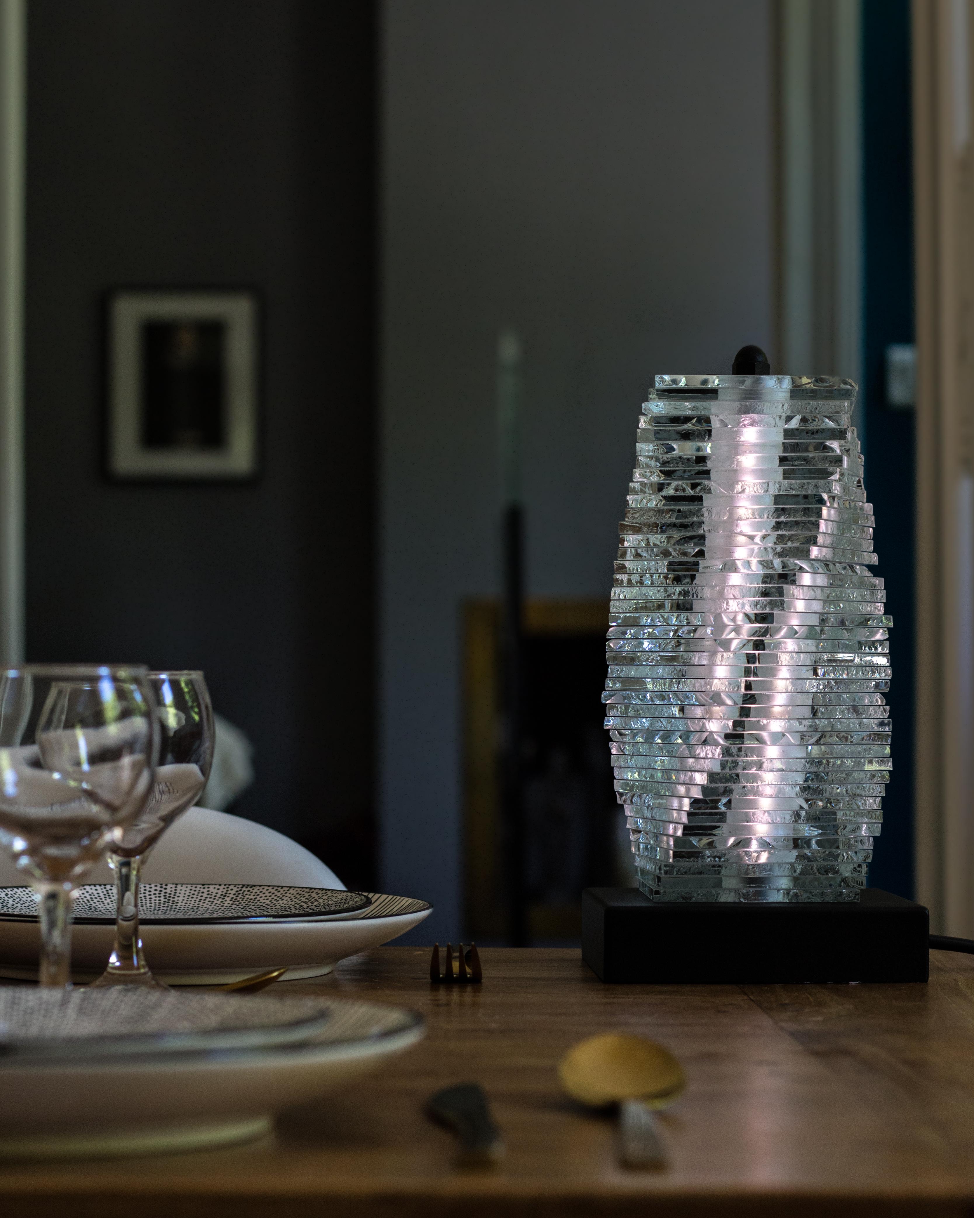 Steel Lampe de table Erebe par Studio Nosqua For Sale