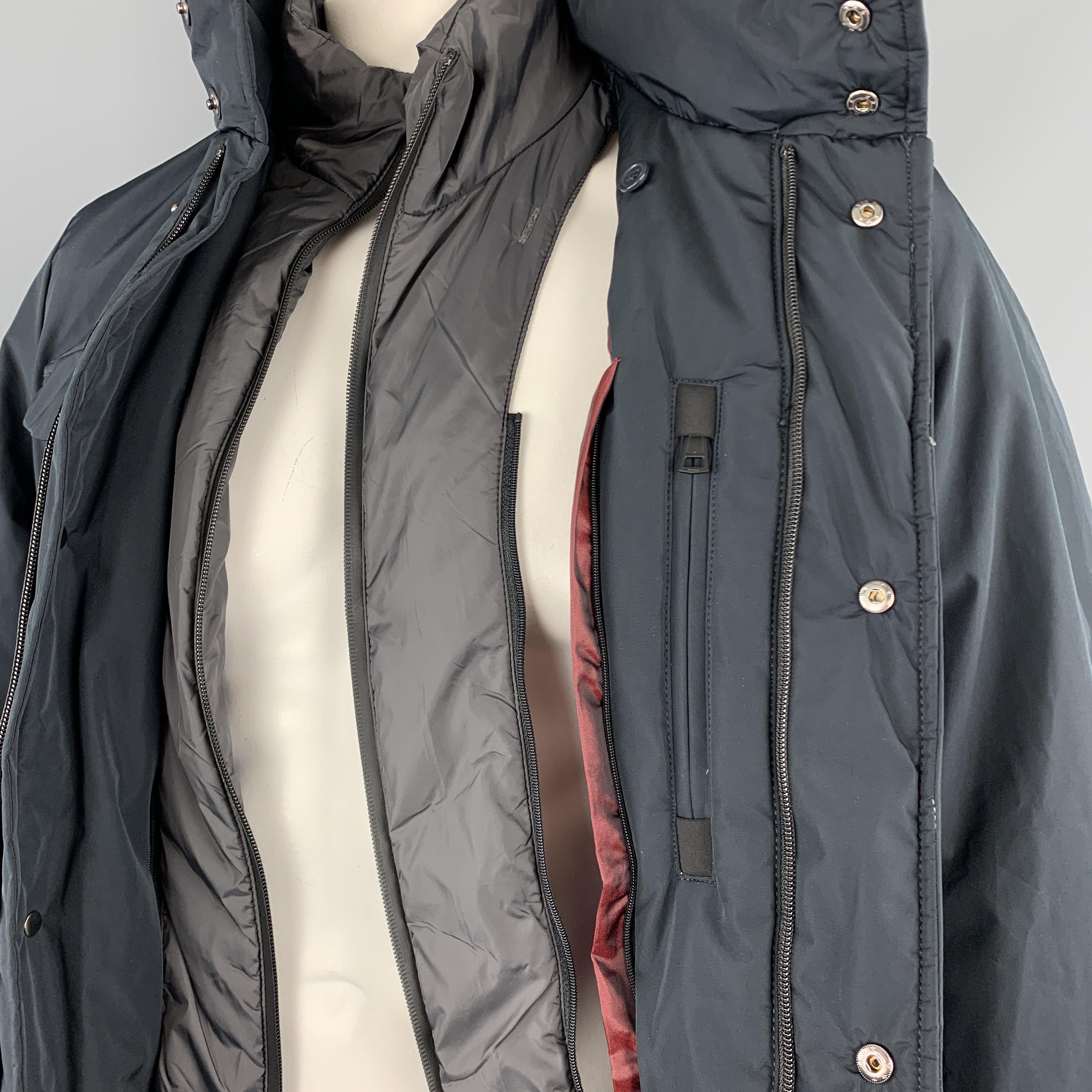 EREDI PISANO Navy Size M Padded Patch Pocket Winter Jacket For Sale 3