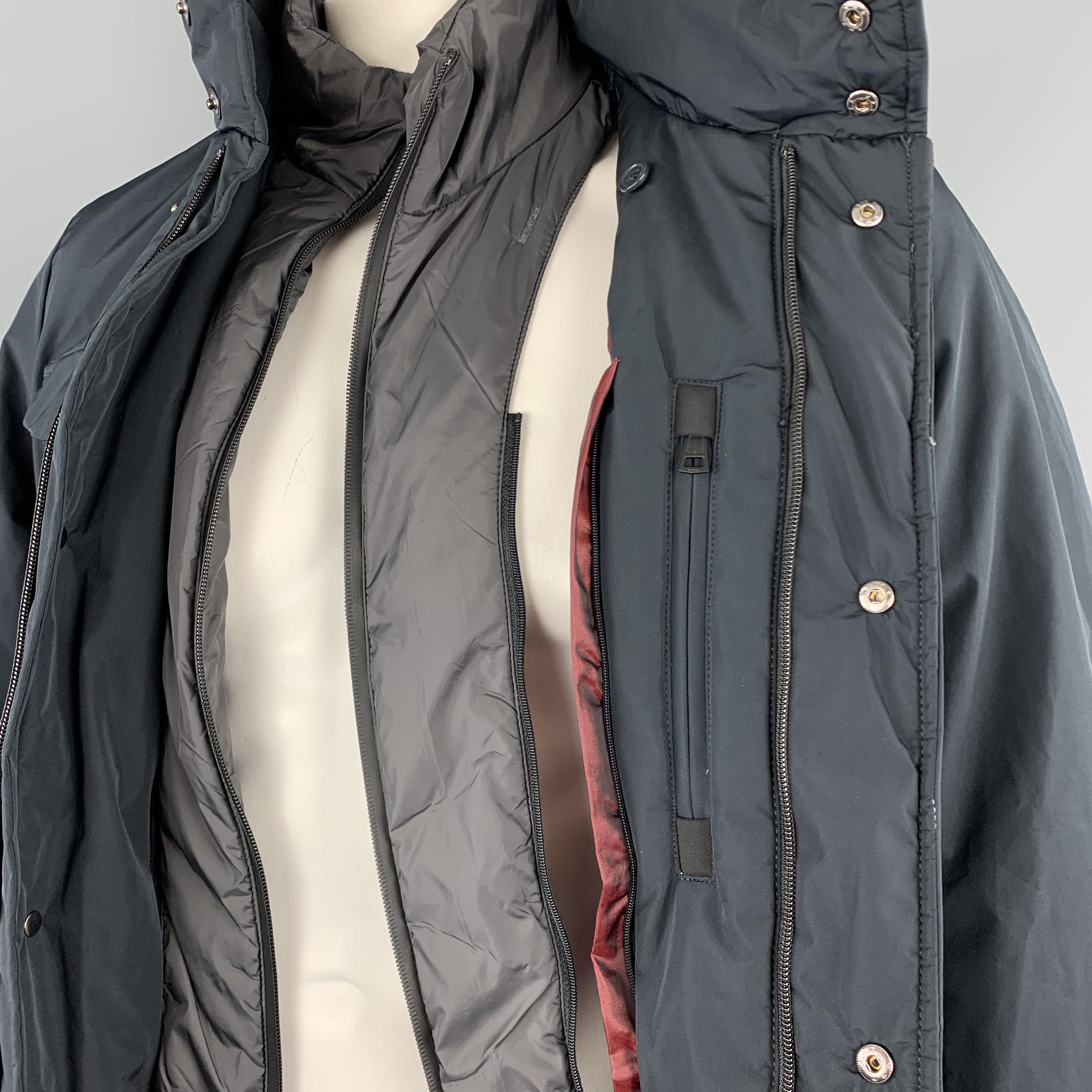 EREDI PISANO Navy Size M Padded Patch Pocket Winter Jacket 1